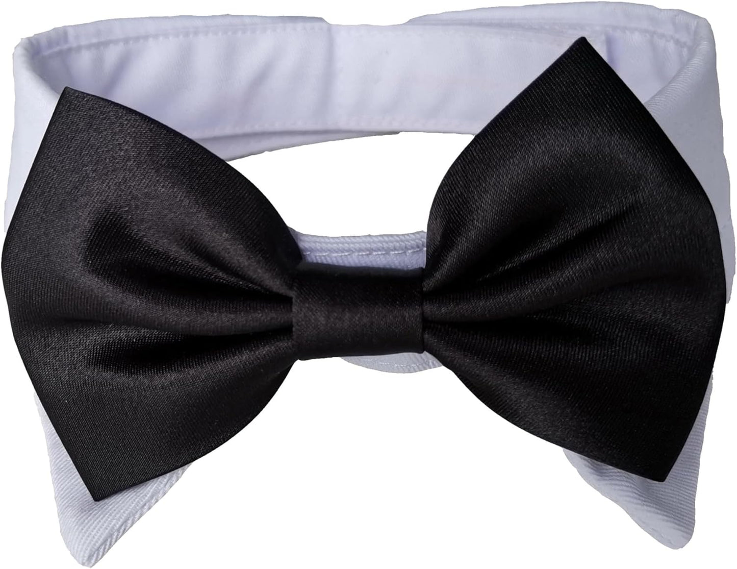 VEDEM Dog Necktie Pet Tuxedo Cotton Collar with Black Tie for Small Medium and Large Dogs (S)
