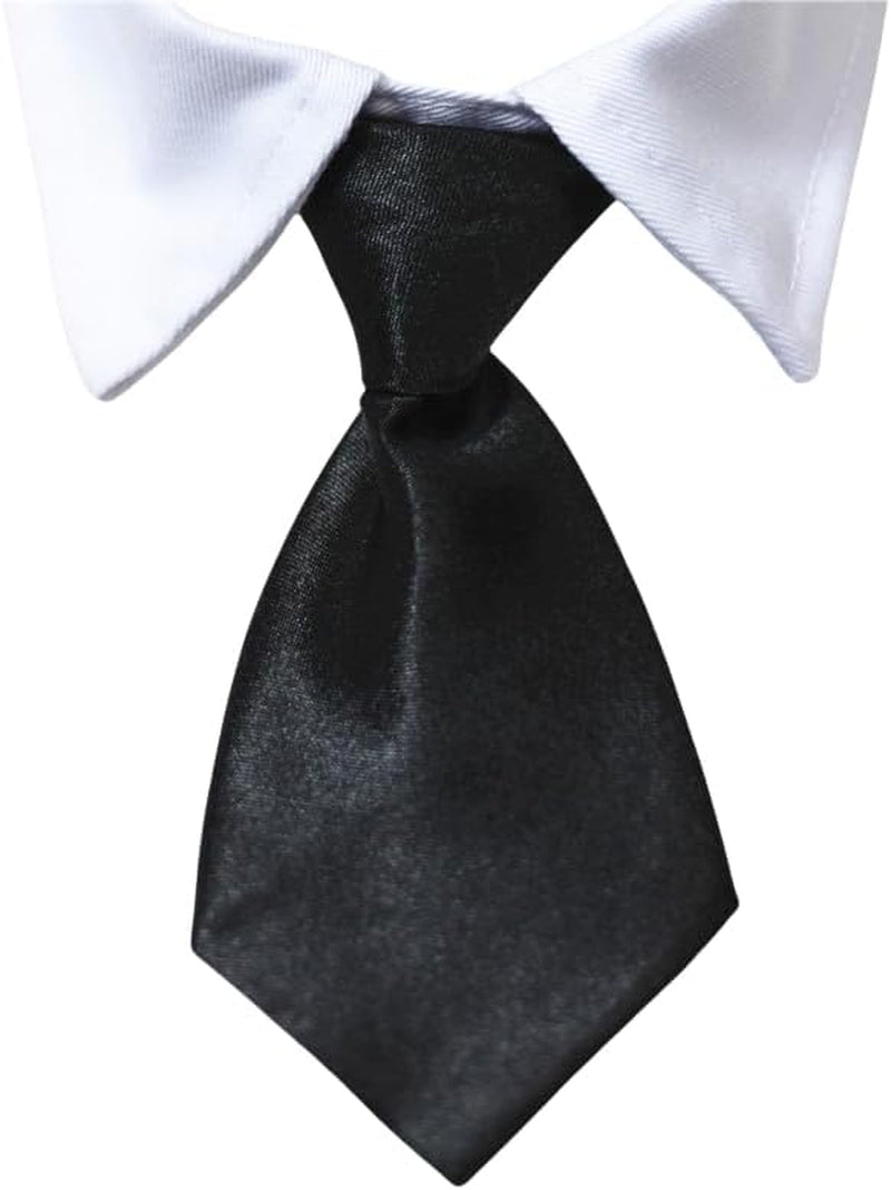 VEDEM Dog Necktie Pet Tuxedo Cotton Collar with Black Tie for Small Medium and Large Dogs (S)