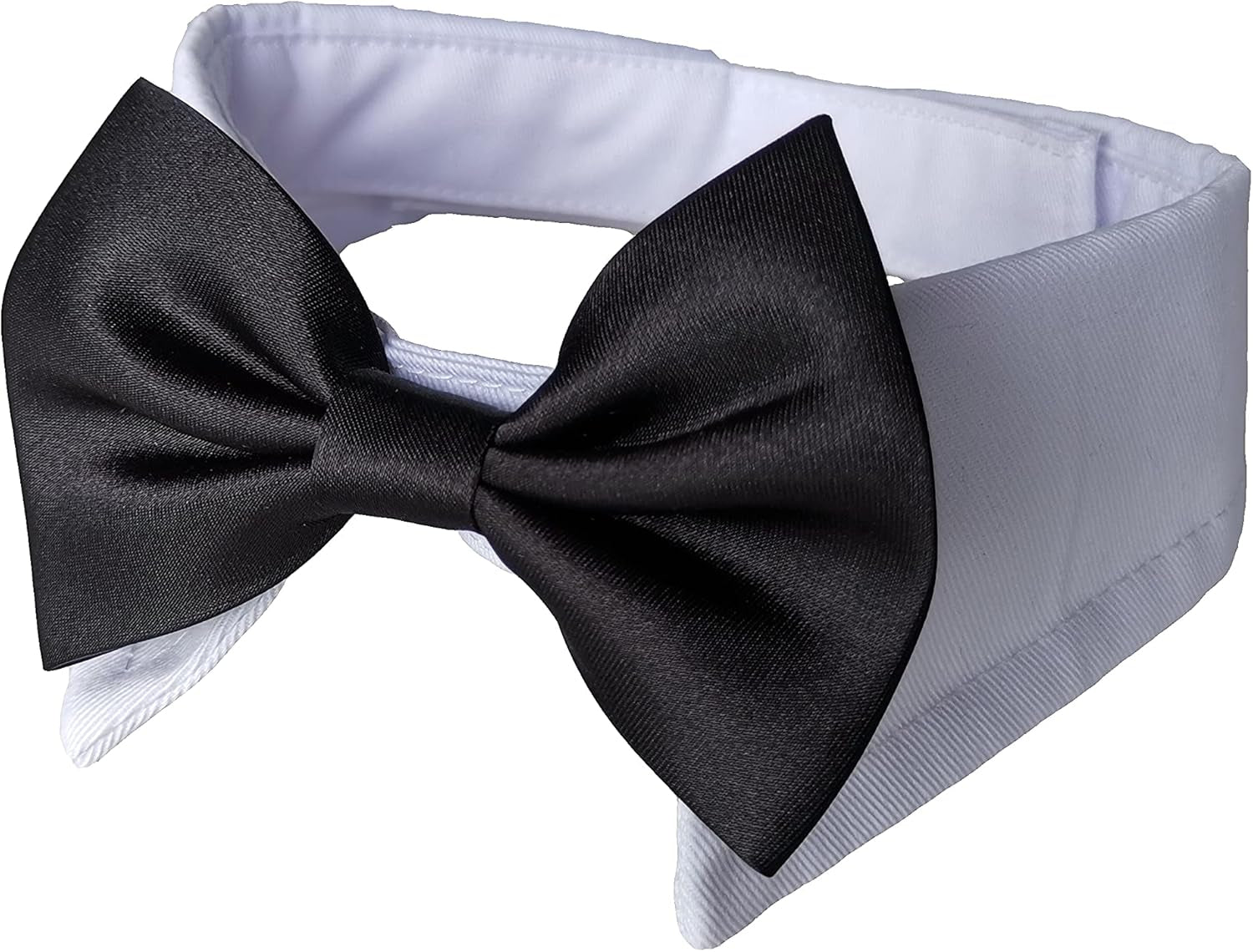 VEDEM Dog Necktie Pet Tuxedo Cotton Collar with Black Tie for Small Medium and Large Dogs (S)