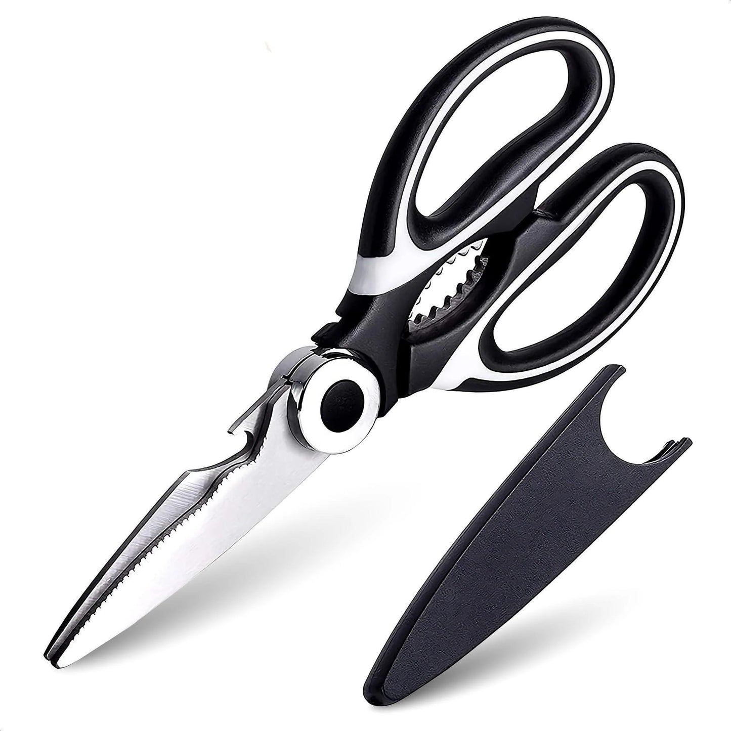 Kitchen Scissors All Purpose Heavy Duty Multifunctional Kitchen Shears for Food Heavy Duty with Ergonomic Handle & Corrosion Resistant Blades Designed for Fish Nuts Vegetables & Bottle Opening