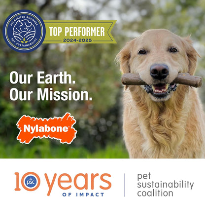 Nylabone Double Action Bone Power Chew Toy for Dogs, Dog Toys for Aggressive Chewers, Bacon Flavor, X-Large - 50+ Lbs, 1 Count