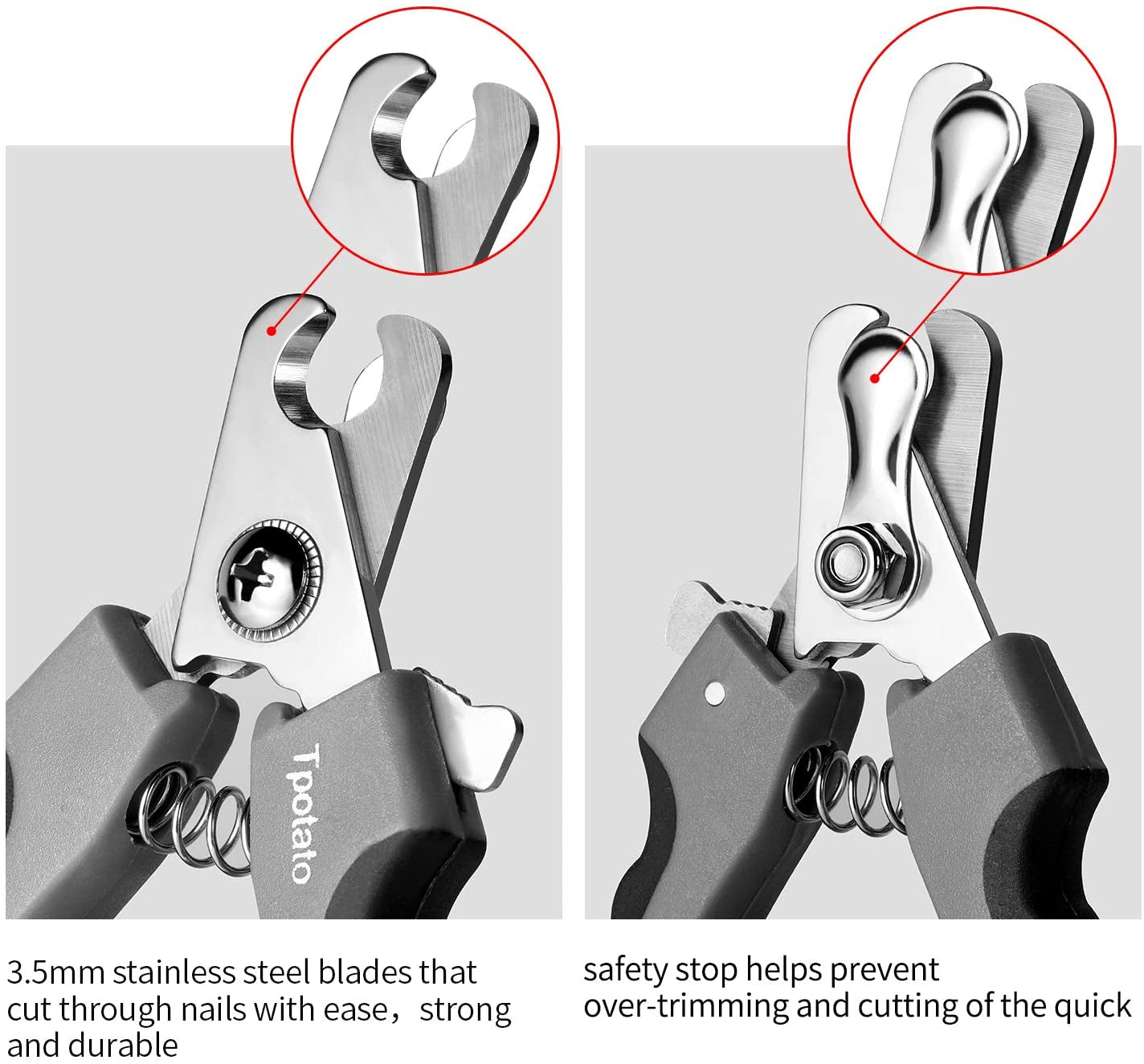 Tpotato Dog Nail Clippers,Dog Nail Trimmers for Large Breed Dog with Quick Sensor,Safari Professional Cat Nail Clipper with Safety Guard and Nail File.